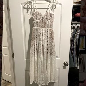 Self-Portrait - lace panel midi dress